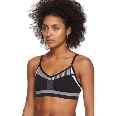 Shop Nike Black And White Flyknit Indy Bra In 010 Black