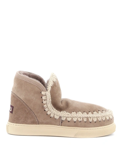 Shop Mou Eskimo Sneaker Booties In Taupe