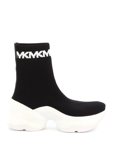 Shop Michael Kors Olympia Oversized Sole Sock Sneakers In Black