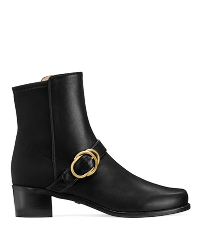 Shop Stuart Weitzman The Siella Boot In Black Nappa Leather