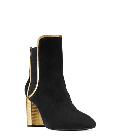 Shop Stuart Weitzman The Katherine 80 Boot In Black Suede & Leather
