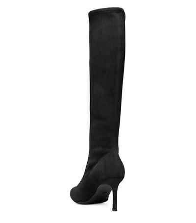 Shop Stuart Weitzman Wanessa 75 In Black Stretch Suede