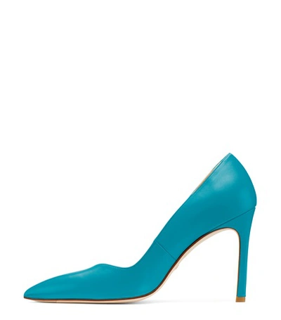 Shop Stuart Weitzman The Anny 70 Pump In Caribe Bright Blue Leather