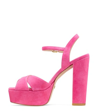 Shop Stuart Weitzman Soliesse In Peonia Hot Pink Suede