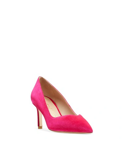 Shop Stuart Weitzman Anny 70 In Peonia Hot Pink Velvet