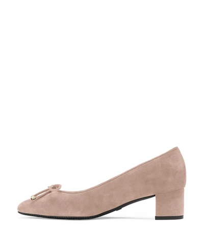 Shop Stuart Weitzman The Gabby 45 Pump In Taupe Suede