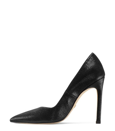 Shop Stuart Weitzman The Anny 70 Pump In Black Shimmering Velvet