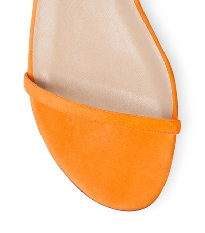 Shop Stuart Weitzman Merinda Flat In Sole Orange Suede