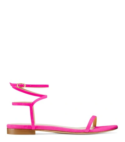 Shop Stuart Weitzman Merinda Flat In Peonia Hot Pink Suede