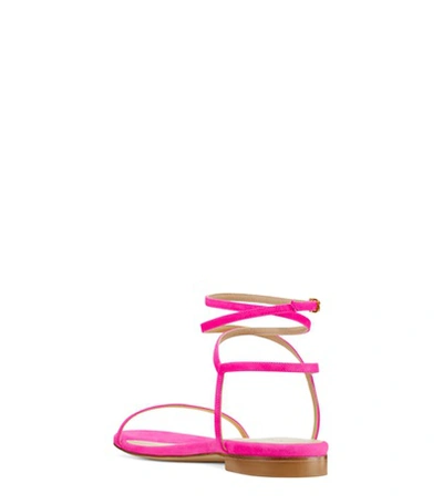 Shop Stuart Weitzman Merinda Flat In Peonia Hot Pink Suede