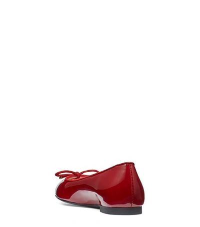 Shop Stuart Weitzman The Gabby Flat In Chile Red Patent Leather