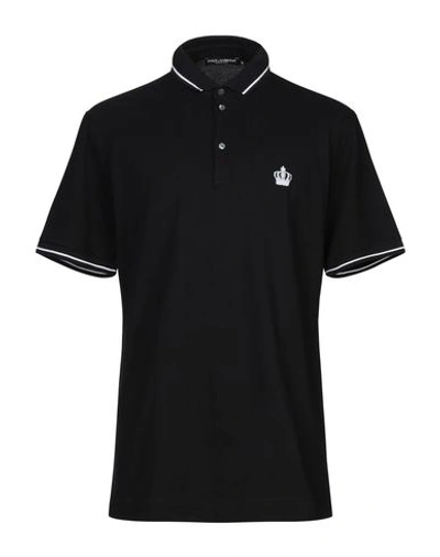 Shop Dolce & Gabbana Polo Shirts In Black