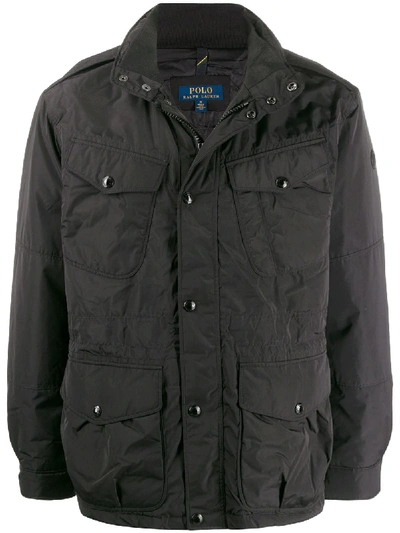 Shop Polo Ralph Lauren Multi-pocket Padded Jacket In Black