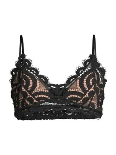 Shop Pilyq Lace Ruffle Top In Midnight
