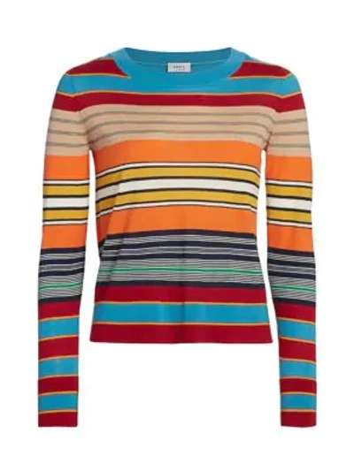 Shop Akris Punto Horizontal Stripe Knit Jumper In Multi