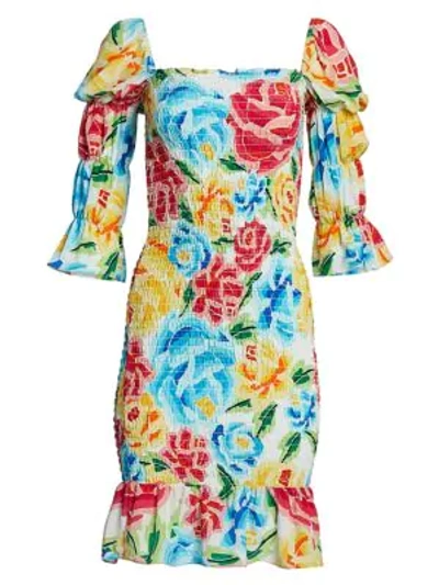 Shop All Things Mochi Women's Mariana Shirred Silk Dress In Neutral