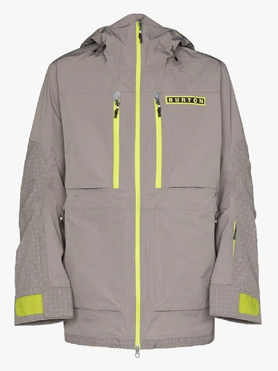 Shop Burton Grey Frostner Hooded Snowboarding Jacket