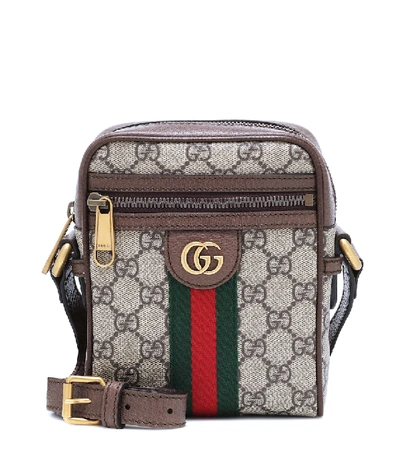 Shop Gucci Ophidia Gg Supreme Crossbody Bag In Beige