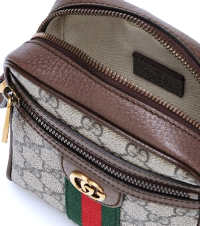 Shop Gucci Ophidia Gg Supreme Crossbody Bag In Beige