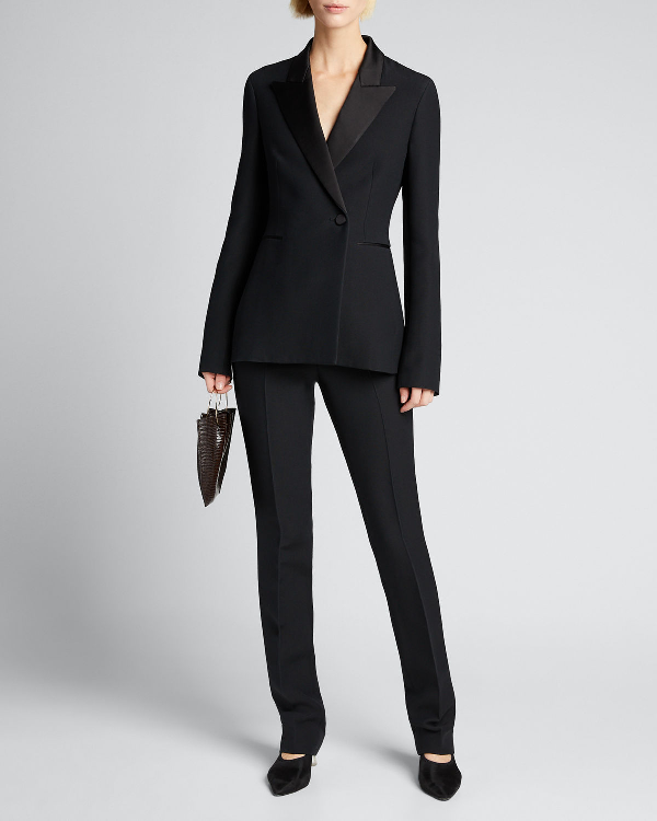 The Row Ciel Wool-silk Blazer Jacket In Black | ModeSens