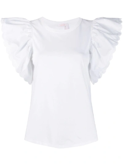 Shop See By Chloé Butterfly Sleeve Top In White