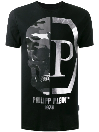 Shop Philipp Plein Skull Print T-shirt In Black