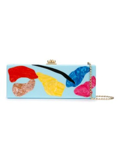 Shop Edie Parker Flavia Fallen Petals Bag In Blue