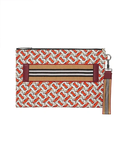Shop Burberry Monogram Pouch In White