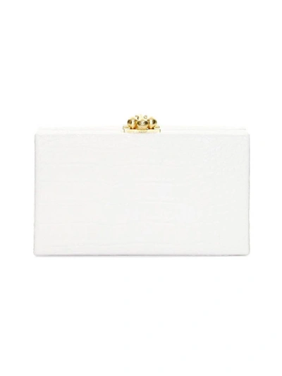 Shop Edie Parker Jean Box Croc Clutch In White