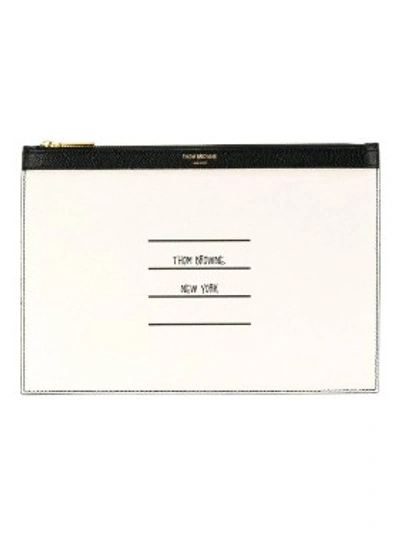 Shop Thom Browne Paper Label Tablet Holder In White