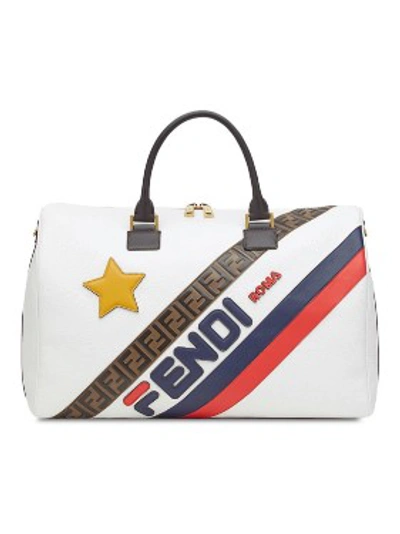 Shop Fendi White Women's  Mania Panelled Travel Bag