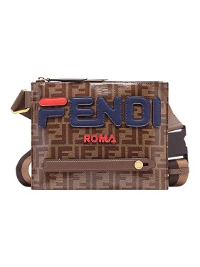 Shop Fendi Mania Messenger Bag In Brown