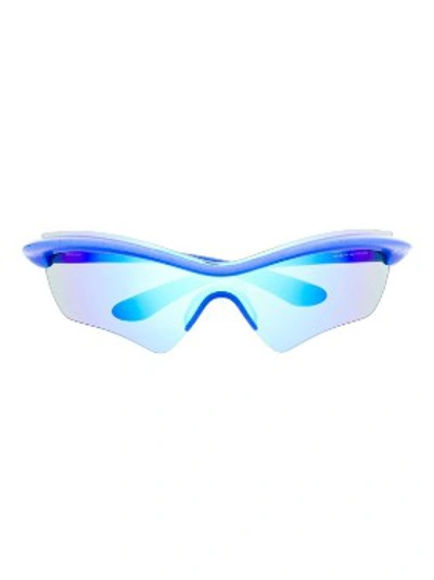 Shop Mykita X Maison Margiela Iridescent Sunglasses In Blue
