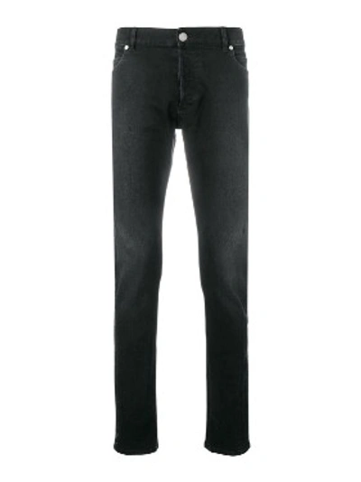 Shop Balmain Slim-fit Jeans In Black