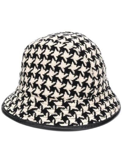 Shop Gucci Black & White Women's Houndstooth Bucket Hat