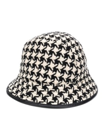 Shop Gucci Black & White Women's Houndstooth Bucket Hat