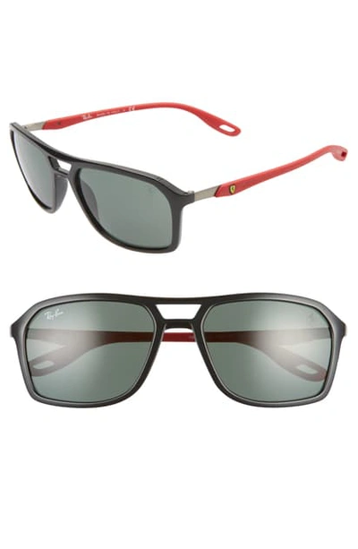 Shop Ray Ban 57mm Square Sunglasses In Black