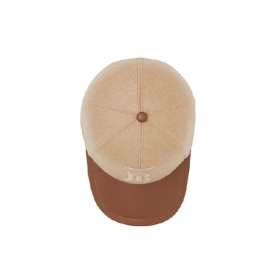 Shop Burberry Monogram Motif Cashmere And Leather Baseball Cap