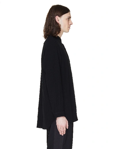 Shop Yohji Yamamoto Black Wool Shirt