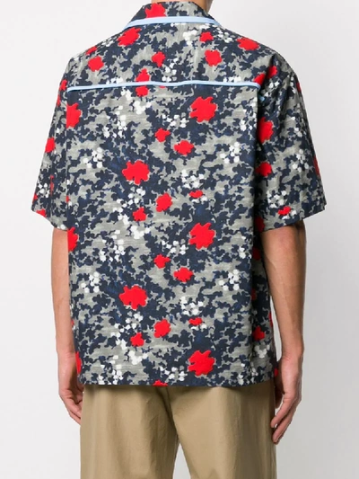Shop Marni Camouflage Floral Shirt In Grey