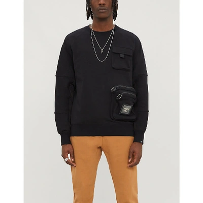 Shop Boy London Patch-pocket Cotton-jersey Sweatshirt In Black