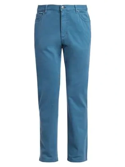Shop Ermenegildo Zegna Gan Straight Leg Five-pocket Jeans In Bright Blue