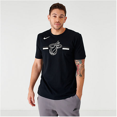 Nike Men's Miami Heat Dri-fit Nba Logo T-shirt In Black | ModeSens