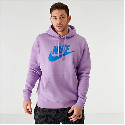 Shop Nike Men's Sportswear Club Fleece Hoodie In Purple