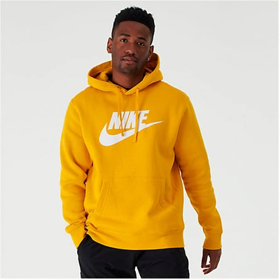 Shop Nike Men's Sportswear Club Fleece Hoodie In Yellow