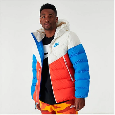 Nike Sportswear Windrunner Down Fill Hooded Puffer Jacket In Blue/red |  ModeSens