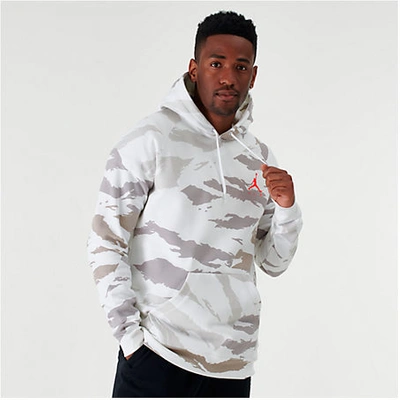 Shop Nike Jordan Men's Jumpman Camo Fleece Hoodie In White