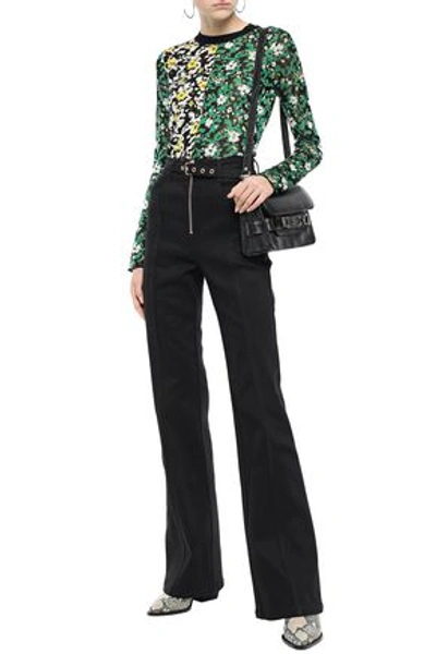 Shop Proenza Schouler Belted High-rise Flared Jeans In Black