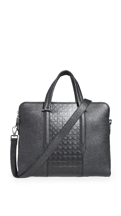 Shop Ferragamo Firenze Briefcase In Black