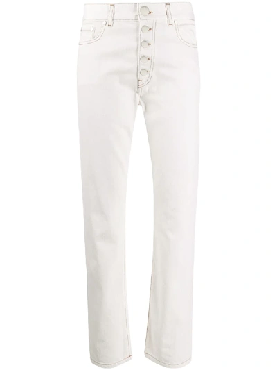 Shop Joseph Den Slim-fit Denim Jeans In White